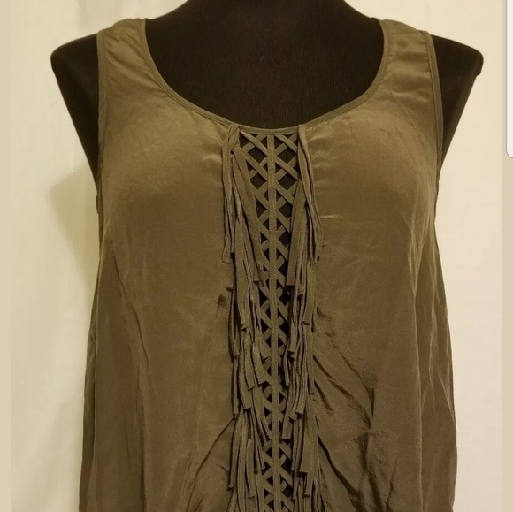 BCBGMaxAzria Mura New Dusty Olive 100% Silk NWT Size XXS - Picture 2 of 8